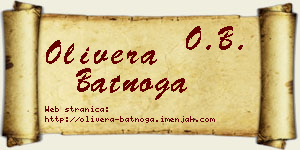 Olivera Batnoga vizit kartica